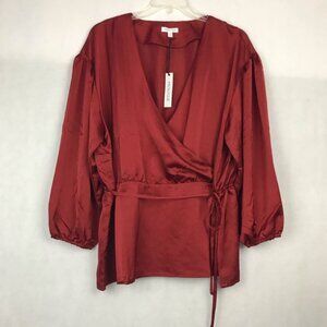 NEW! PROLOGUE Plus Size faux wrap top blouse 3X Holiday Business Casual Office